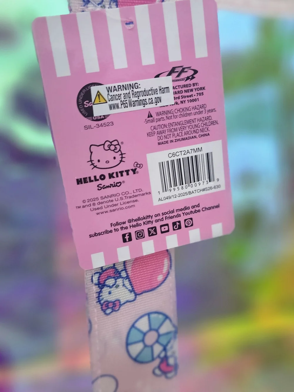 Hello Kitty Holographic Clear Tote with Pink Trim and Character Straps